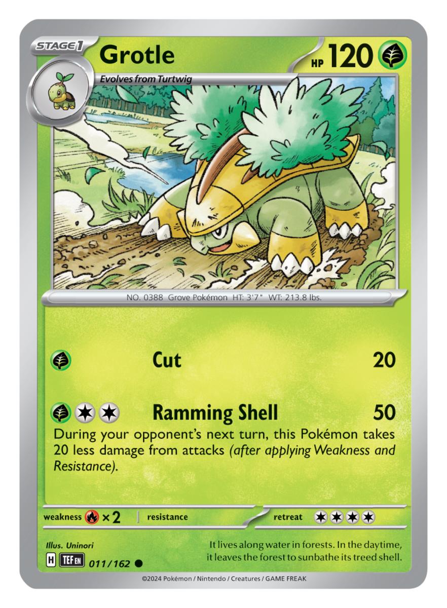 Pokémon TCG Paldean Fates Grotle card.